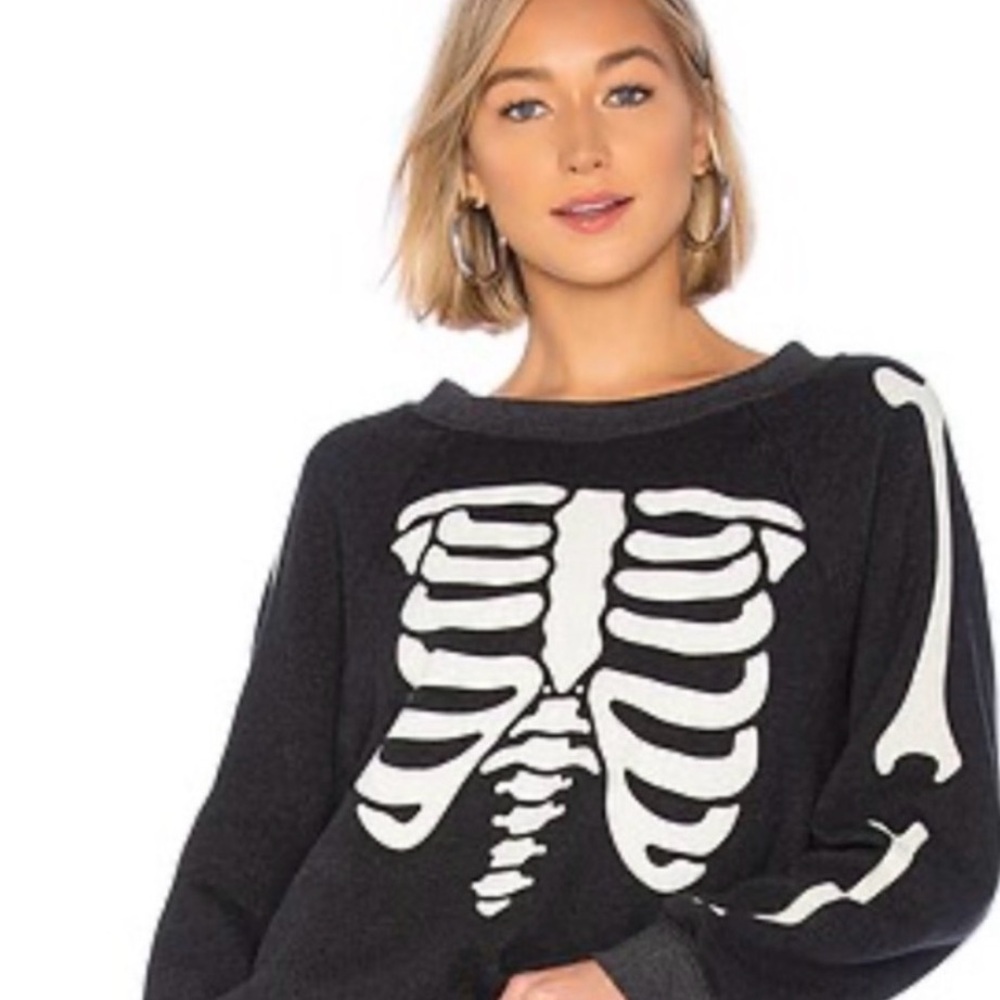 Wildfox Black and White Skeleton Sweatshirt - Rare!